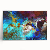 High Contrast Abstract Painting in Blue and Plum – Modern Wall Art
