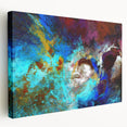 High Contrast Abstract Painting in Blue and Plum – Modern Wall Art
