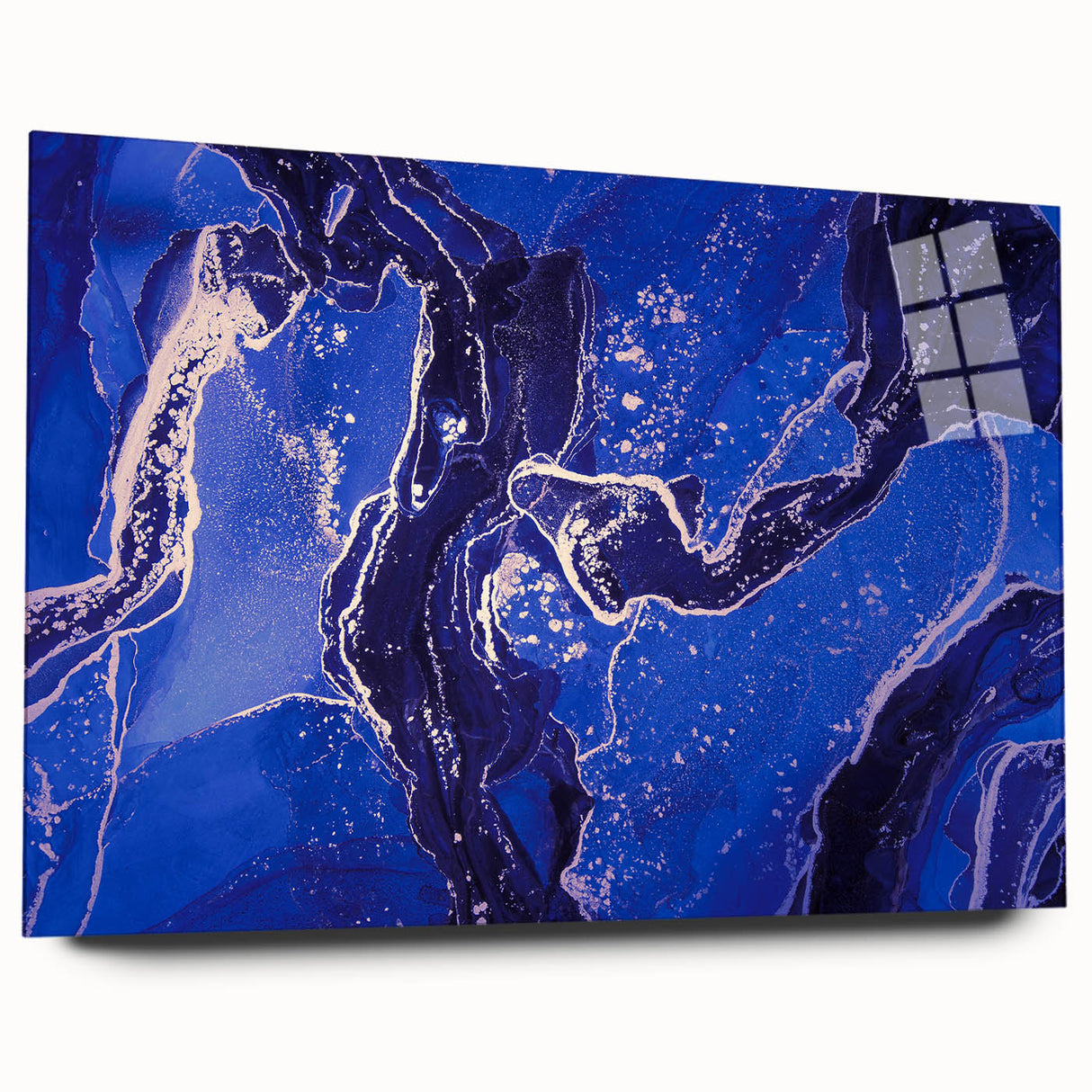 Upscale Abstract Art Collection – Royal Blue & Gold Canvas
