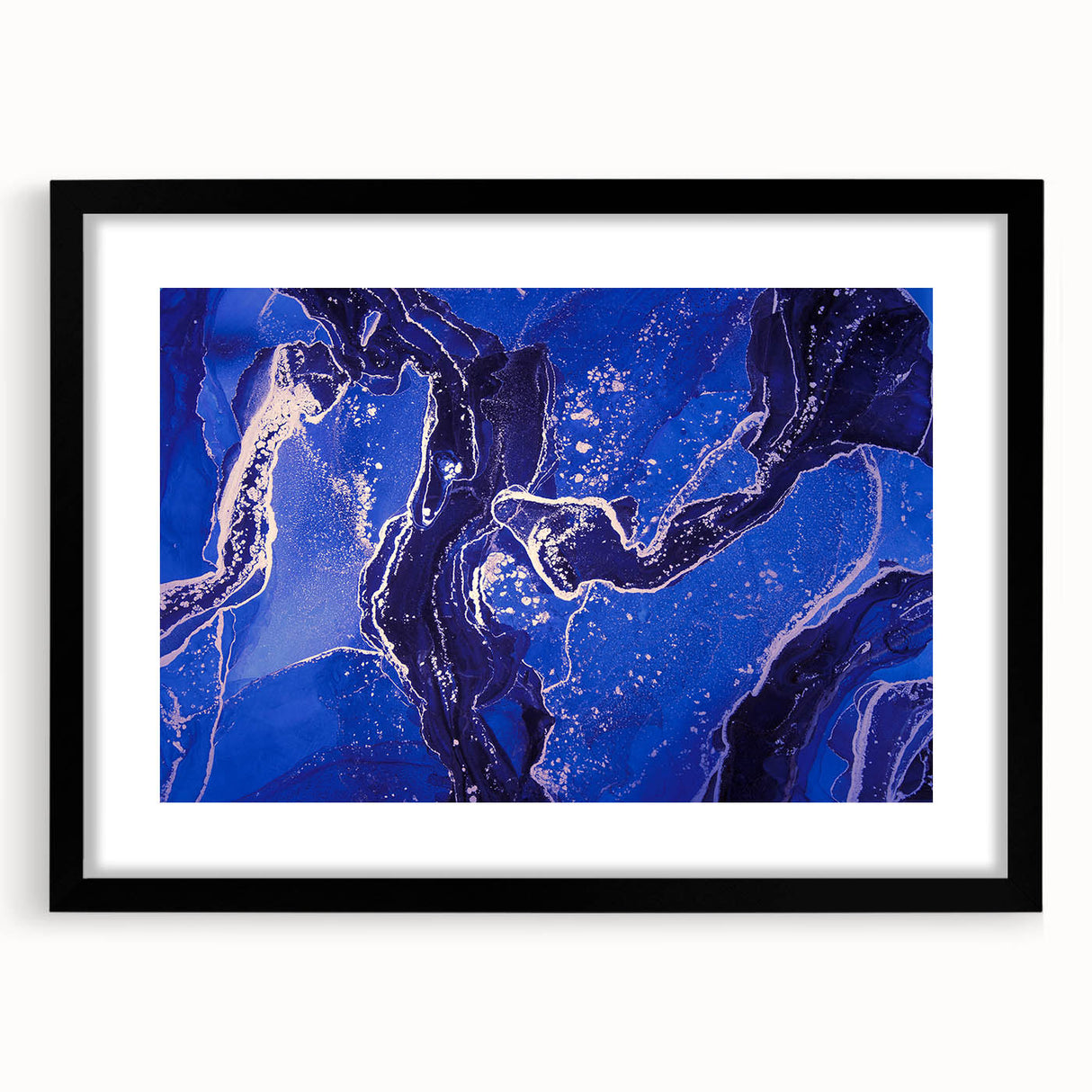 Upscale Abstract Art Collection – Royal Blue & Gold Canvas