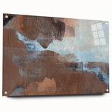 Earthen Harmony Abstracts - Serene Abstract Art in Earthy Brown and Blue