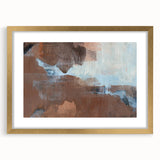 Earthen Harmony Abstracts - Serene Abstract Art in Earthy Brown and Blue