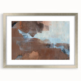 Earthen Harmony Abstracts - Serene Abstract Art in Earthy Brown and Blue