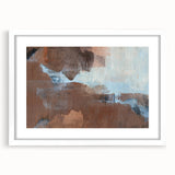 Earthen Harmony Abstracts - Serene Abstract Art in Earthy Brown and Blue