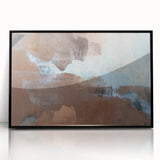 Earthen Harmony Abstracts - Serene Abstract Art in Earthy Brown and Blue