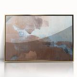 Earthen Harmony Abstracts - Serene Abstract Art in Earthy Brown and Blue