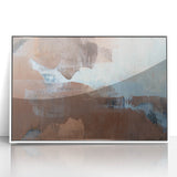 Earthen Harmony Abstracts - Serene Abstract Art in Earthy Brown and Blue