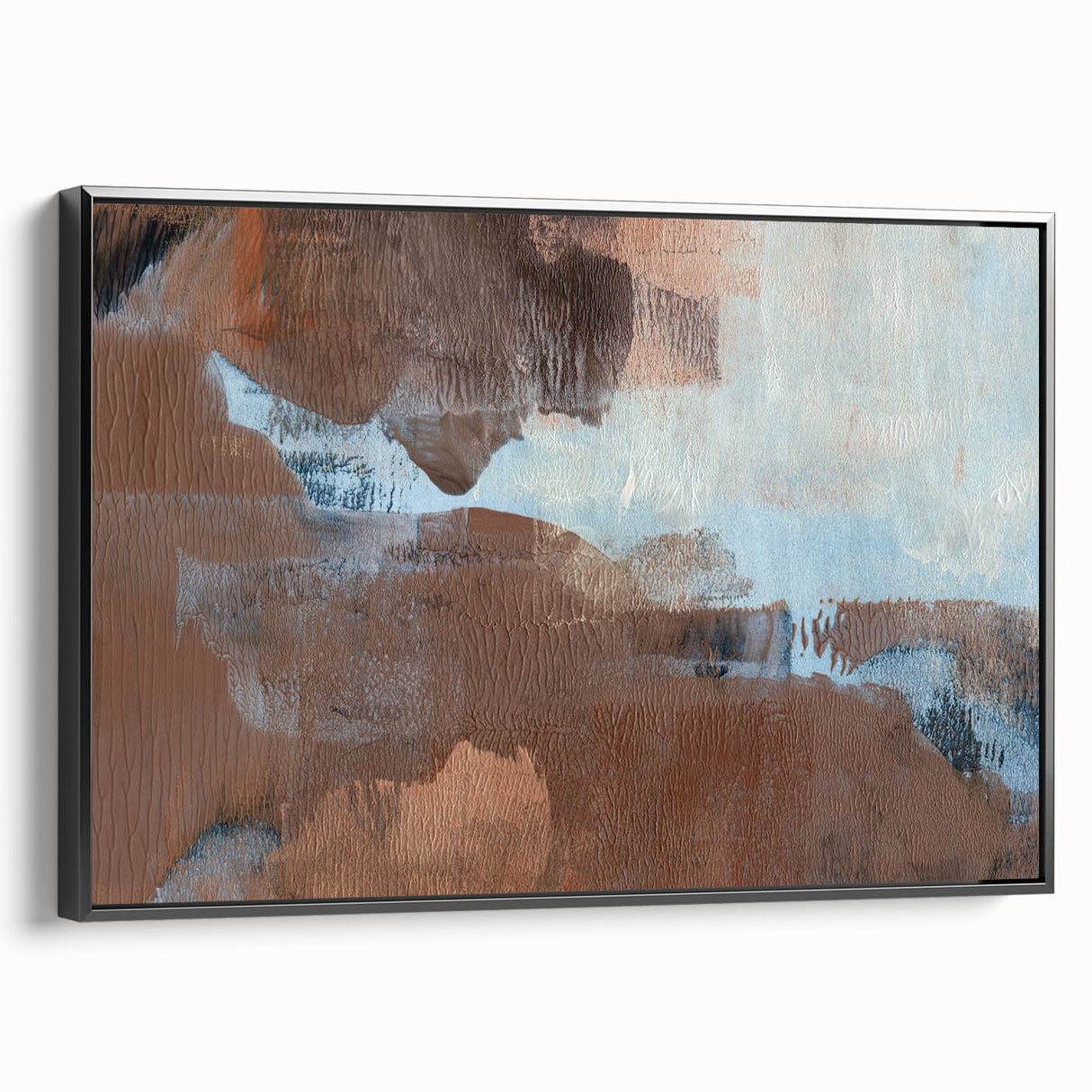 Earthen Harmony Abstracts - Serene Abstract Art in Earthy Brown and Blue