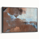 Earthen Harmony Abstracts - Serene Abstract Art in Earthy Brown and Blue