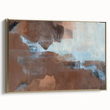 Earthen Harmony Abstracts - Serene Abstract Art in Earthy Brown and Blue