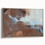 Earthen Harmony Abstracts - Serene Abstract Art in Earthy Brown and Blue