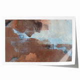 Earthen Harmony Abstracts - Serene Abstract Art in Earthy Brown and Blue