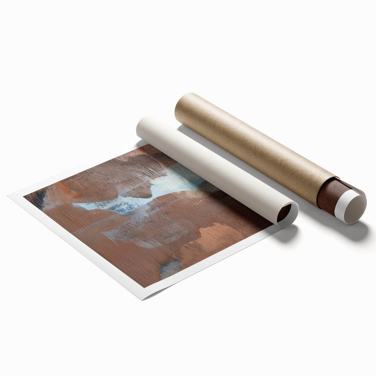 Earthen Harmony Abstracts - Serene Abstract Art in Earthy Brown and Blue