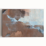 Earthen Harmony Abstracts - Serene Abstract Art in Earthy Brown and Blue