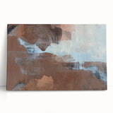 Earthen Harmony Abstracts - Serene Abstract Art in Earthy Brown and Blue