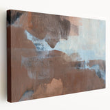 Earthen Harmony Abstracts - Serene Abstract Art in Earthy Brown and Blue