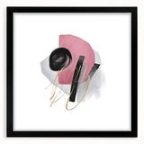 Abstract Geometric Framed Art – Pink, Black & Gold Minimalist Print