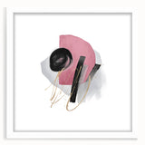 Abstract Geometric Framed Art – Pink, Black & Gold Minimalist Print
