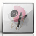 Abstract Geometric Framed Art – Pink, Black & Gold Minimalist Print