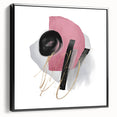 Abstract Geometric Framed Art – Pink, Black & Gold Minimalist Print