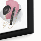 Abstract Geometric Framed Art – Pink, Black & Gold Minimalist Print