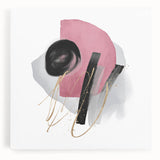 Abstract Geometric Framed Art – Pink, Black & Gold Minimalist Print