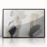 Elegant Moody Modern Wall Art – Abstract Black & Beige Canvas