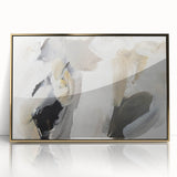 Elegant Moody Modern Wall Art – Abstract Black & Beige Canvas