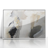Elegant Moody Modern Wall Art – Abstract Black & Beige Canvas