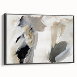 Elegant Moody Modern Wall Art – Abstract Black & Beige Canvas