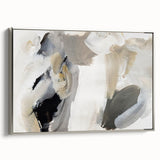 Elegant Moody Modern Wall Art – Abstract Black & Beige Canvas