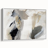 Elegant Moody Modern Wall Art – Abstract Black & Beige Canvas