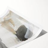 Elegant Moody Modern Wall Art – Abstract Black & Beige Canvas