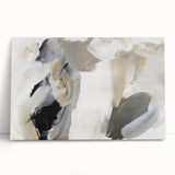 Elegant Moody Modern Wall Art – Abstract Black & Beige Canvas