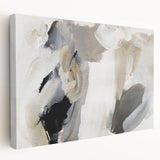 Elegant Moody Modern Wall Art – Abstract Black & Beige Canvas