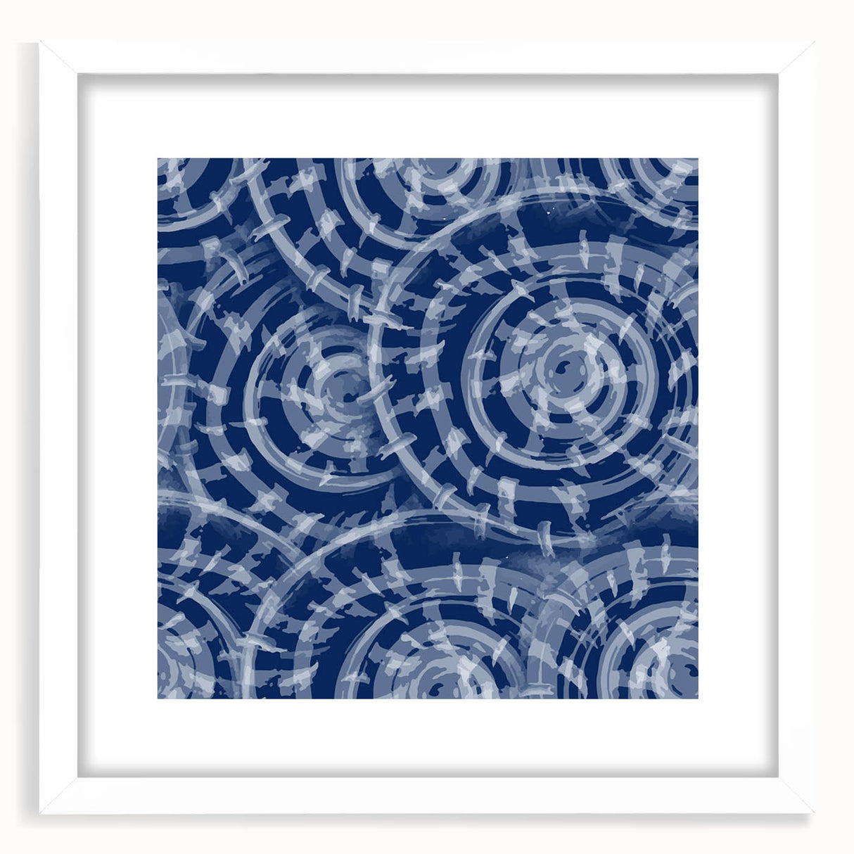 Large Abstract Wall Decor Online - Bold Spiral Texture in Blues