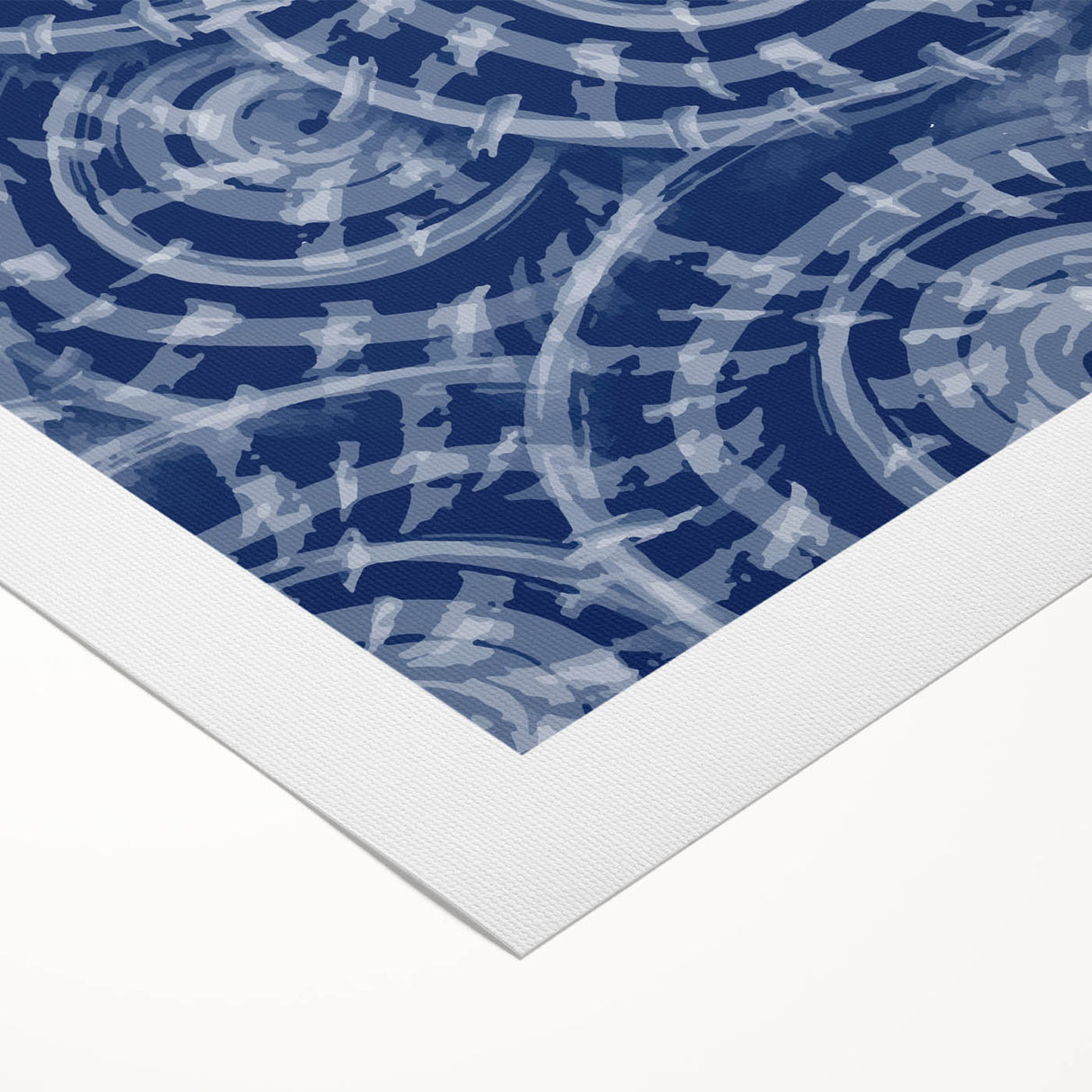 Large Abstract Wall Decor Online - Bold Spiral Texture in Blues