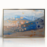 Abstract Fluid Canvas Art – Blue & Copper Modern Wall Decor