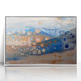 Abstract Fluid Canvas Art – Blue & Copper Modern Wall Decor