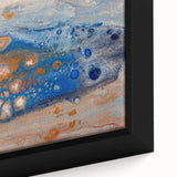 Abstract Fluid Canvas Art – Blue & Copper Modern Wall Decor