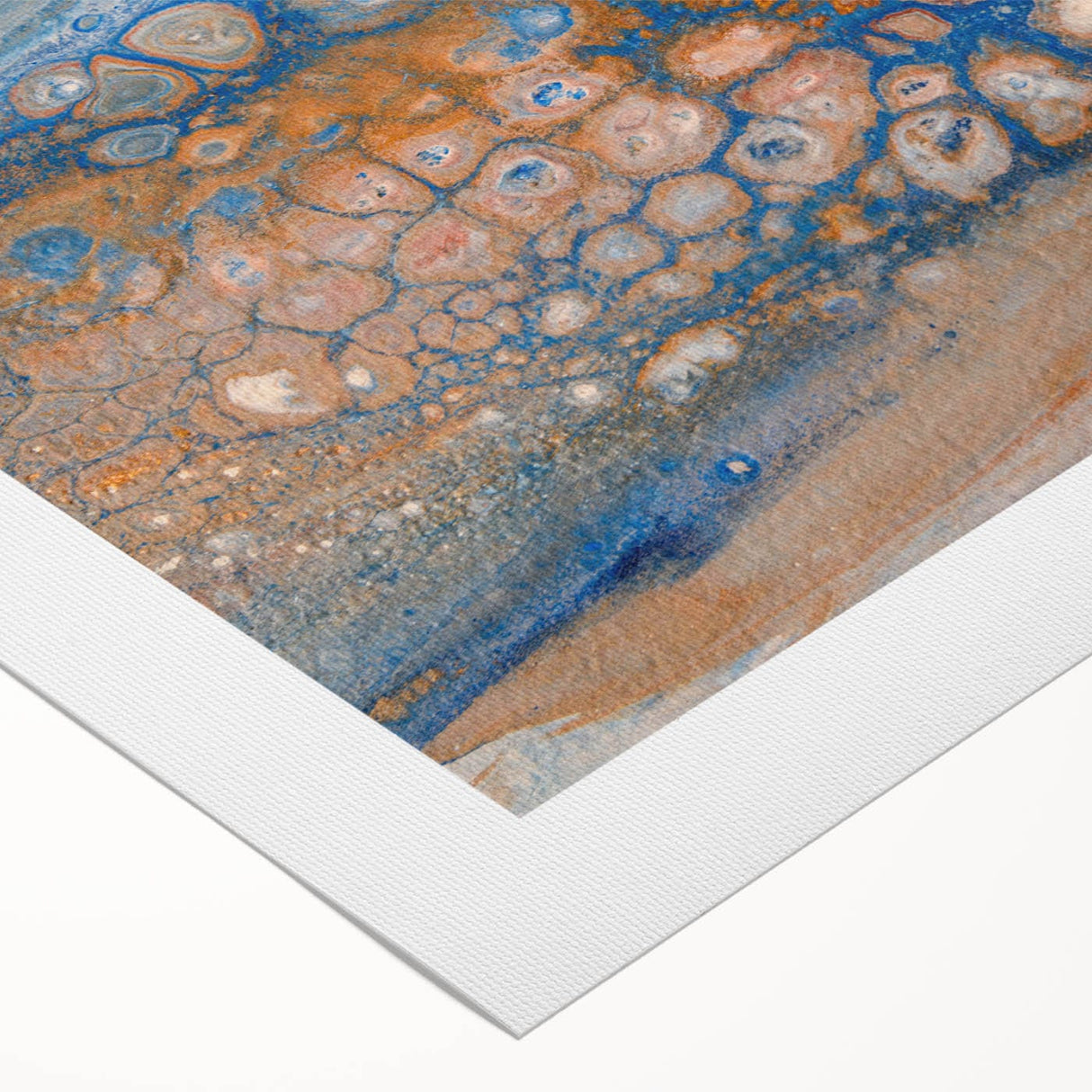 Abstract Fluid Canvas Art – Blue & Copper Modern Wall Decor