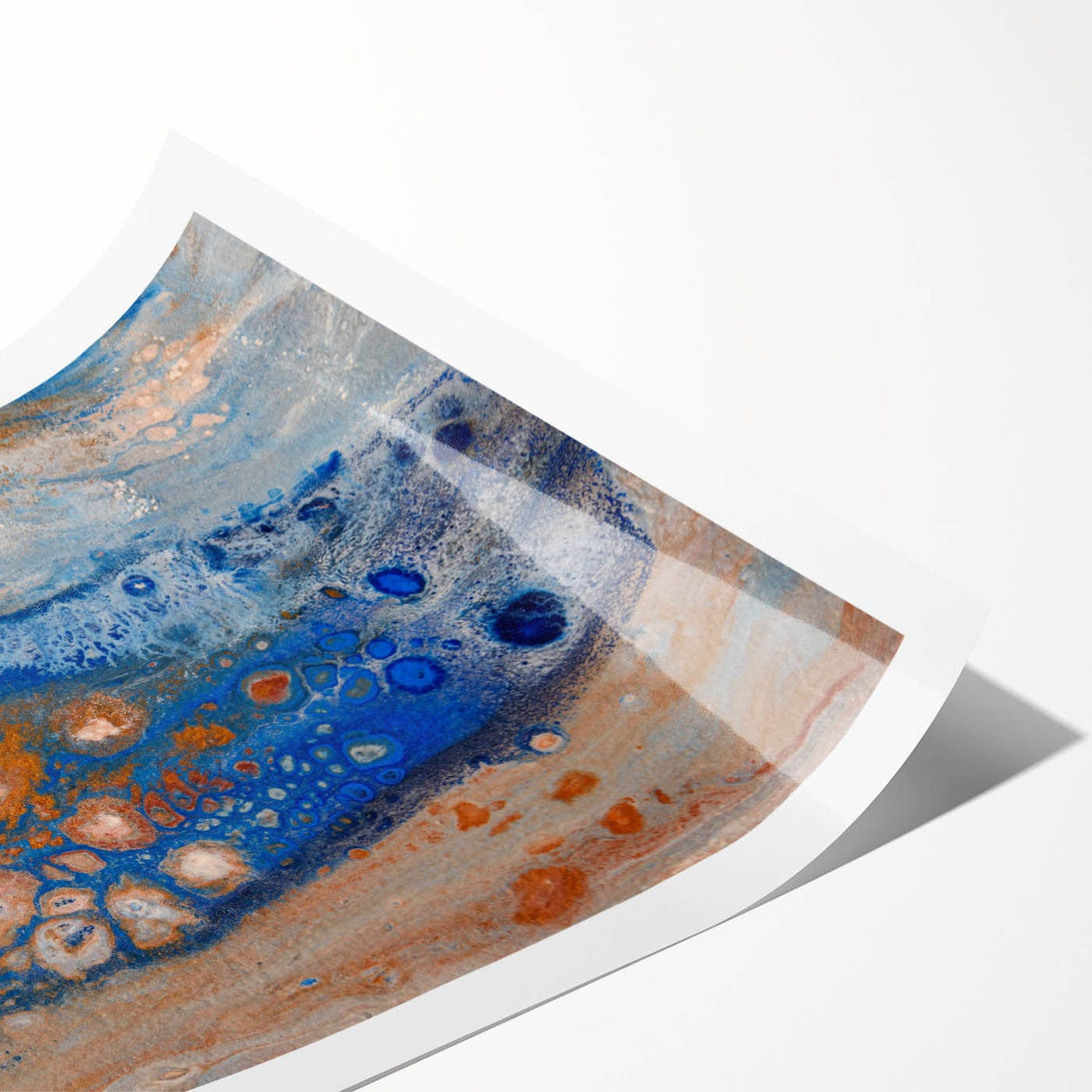 Abstract Fluid Canvas Art – Blue & Copper Modern Wall Decor