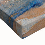 Abstract Fluid Canvas Art – Blue & Copper Modern Wall Decor