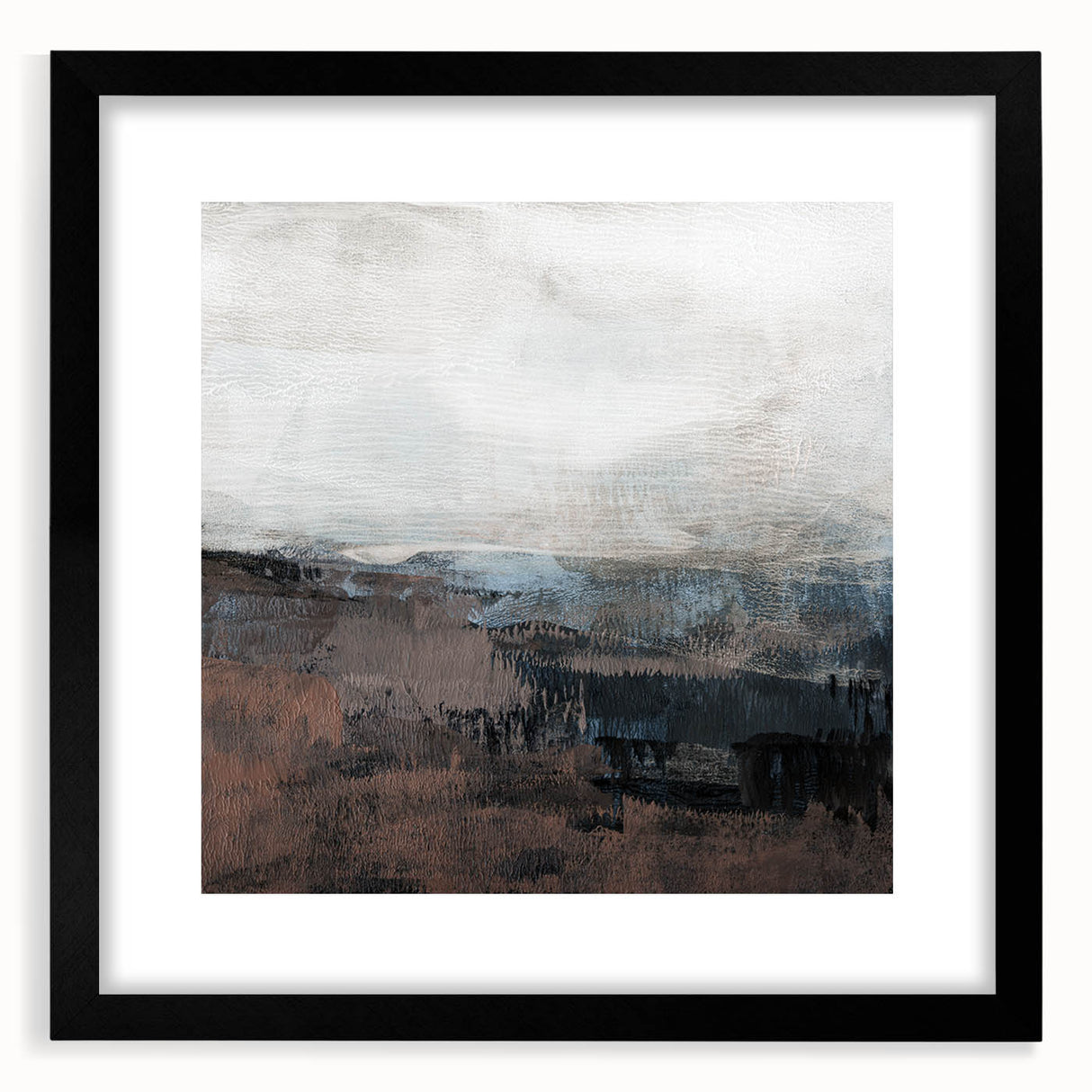 Earthen Harmony Abstracts - Tranquil Landscape Art in Brown and Gray