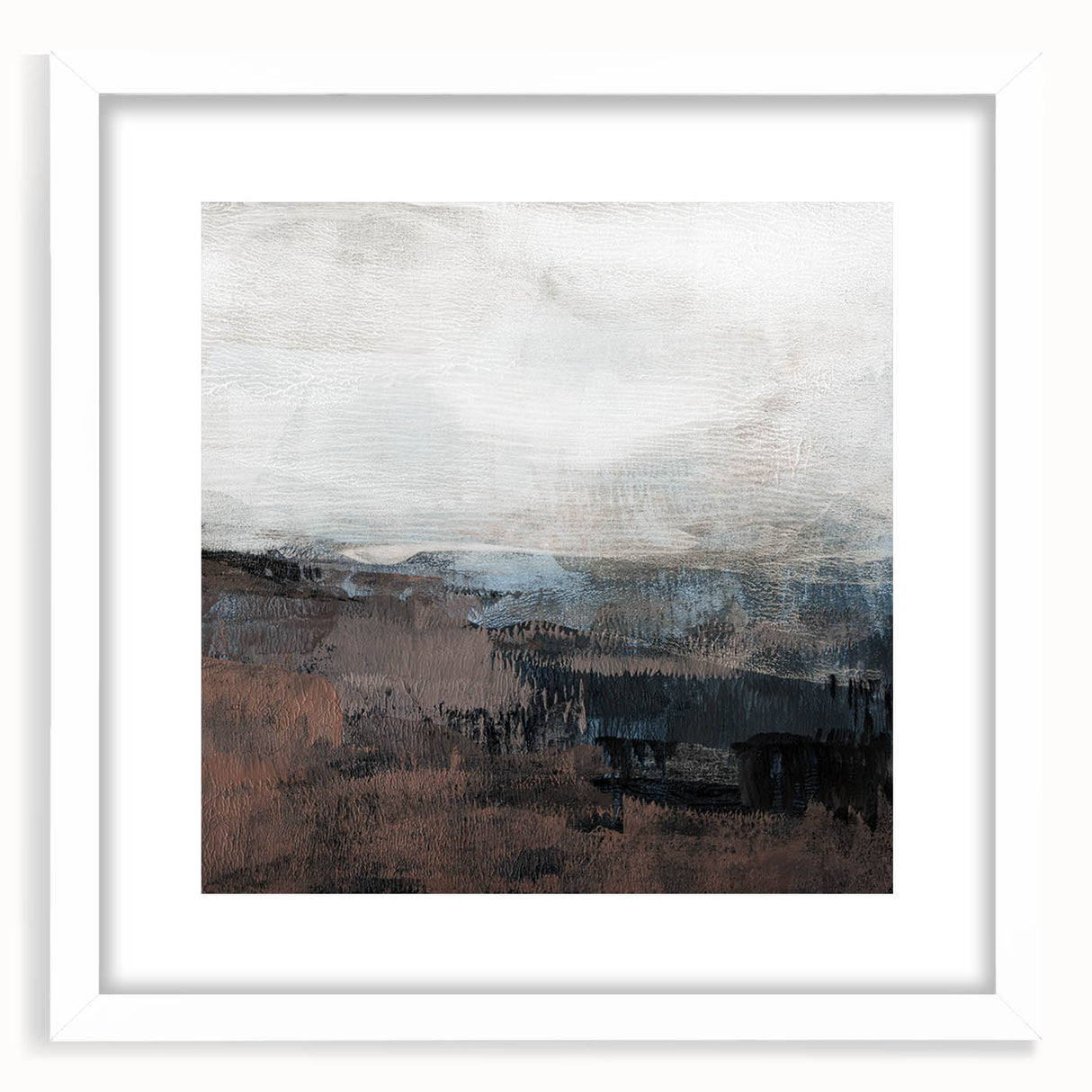 Earthen Harmony Abstracts - Tranquil Landscape Art in Brown and Gray