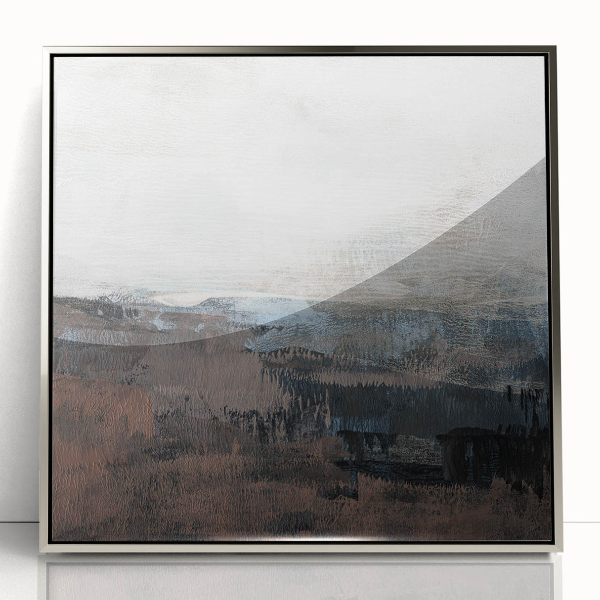 Earthen Harmony Abstracts - Tranquil Landscape Art in Brown and Gray