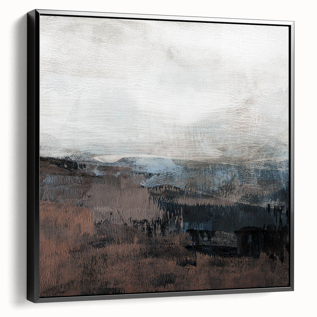Earthen Harmony Abstracts - Tranquil Landscape Art in Brown and Gray