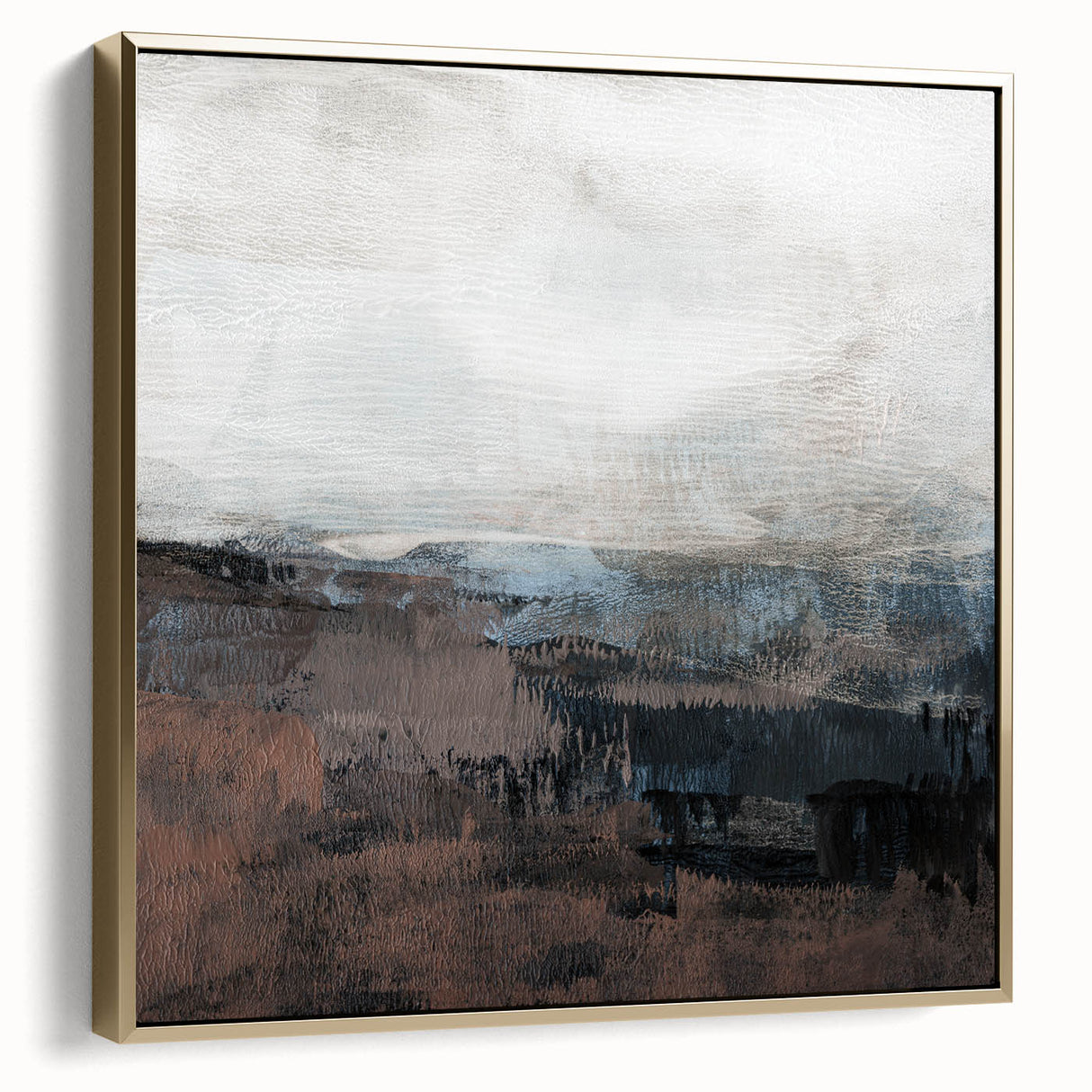 Earthen Harmony Abstracts - Tranquil Landscape Art in Brown and Gray