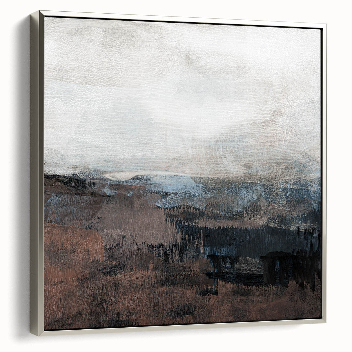 Earthen Harmony Abstracts - Tranquil Landscape Art in Brown and Gray
