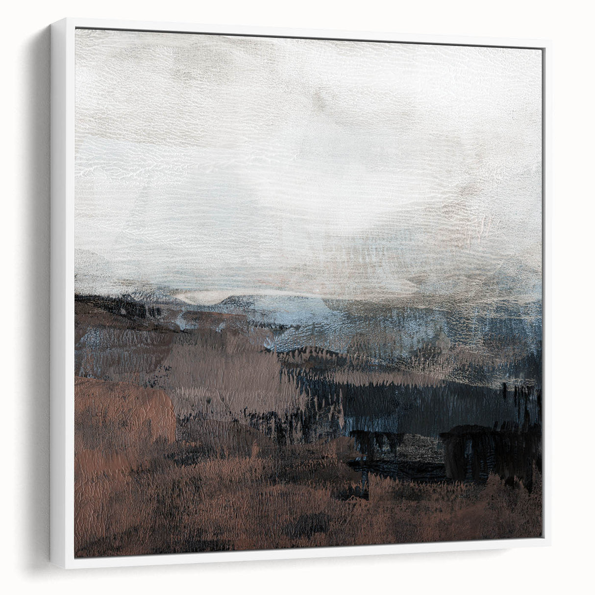 Earthen Harmony Abstracts - Tranquil Landscape Art in Brown and Gray